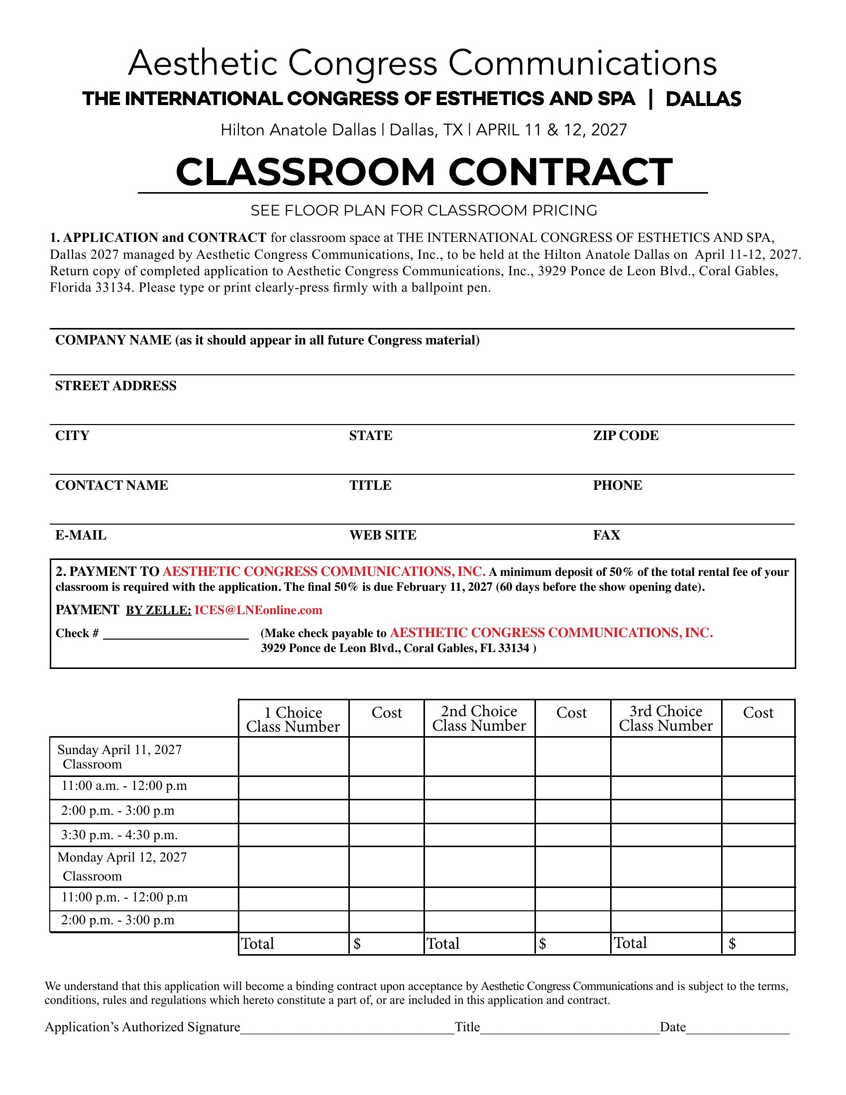 Classroom contract