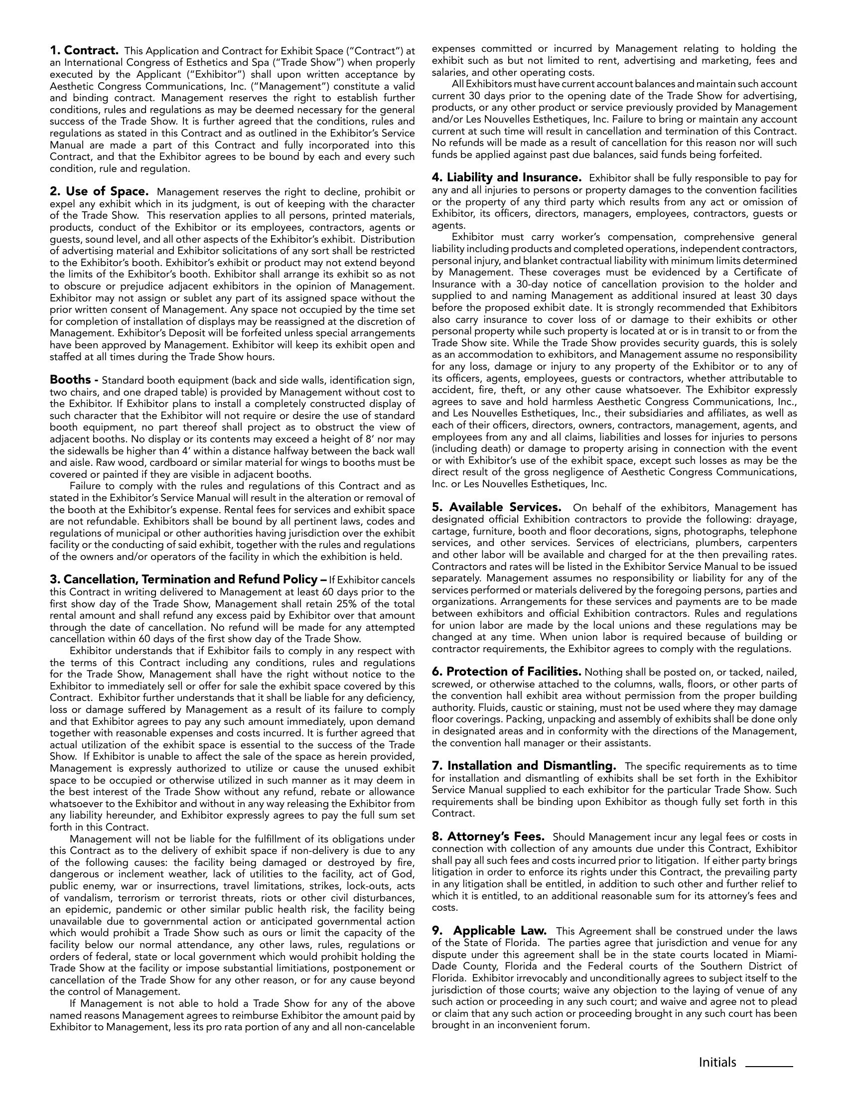 Exhibit terms and conditions