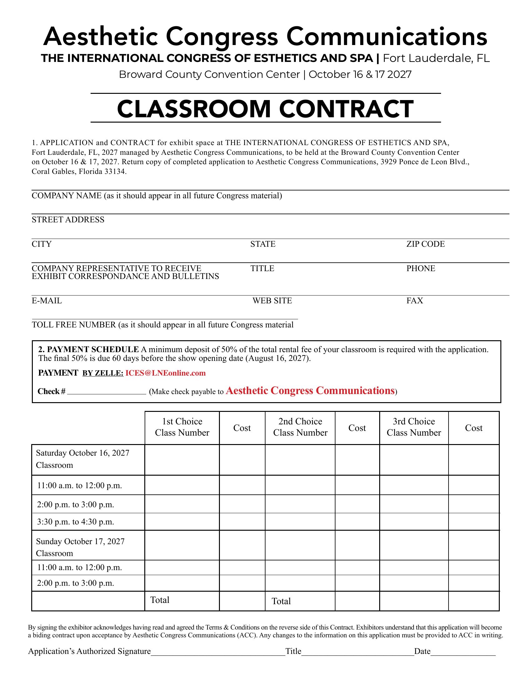 Classroom contract