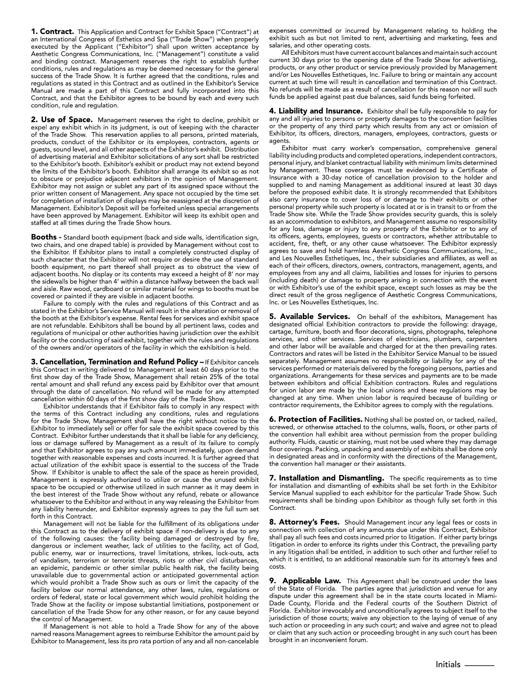 Exhibit terms and conditions