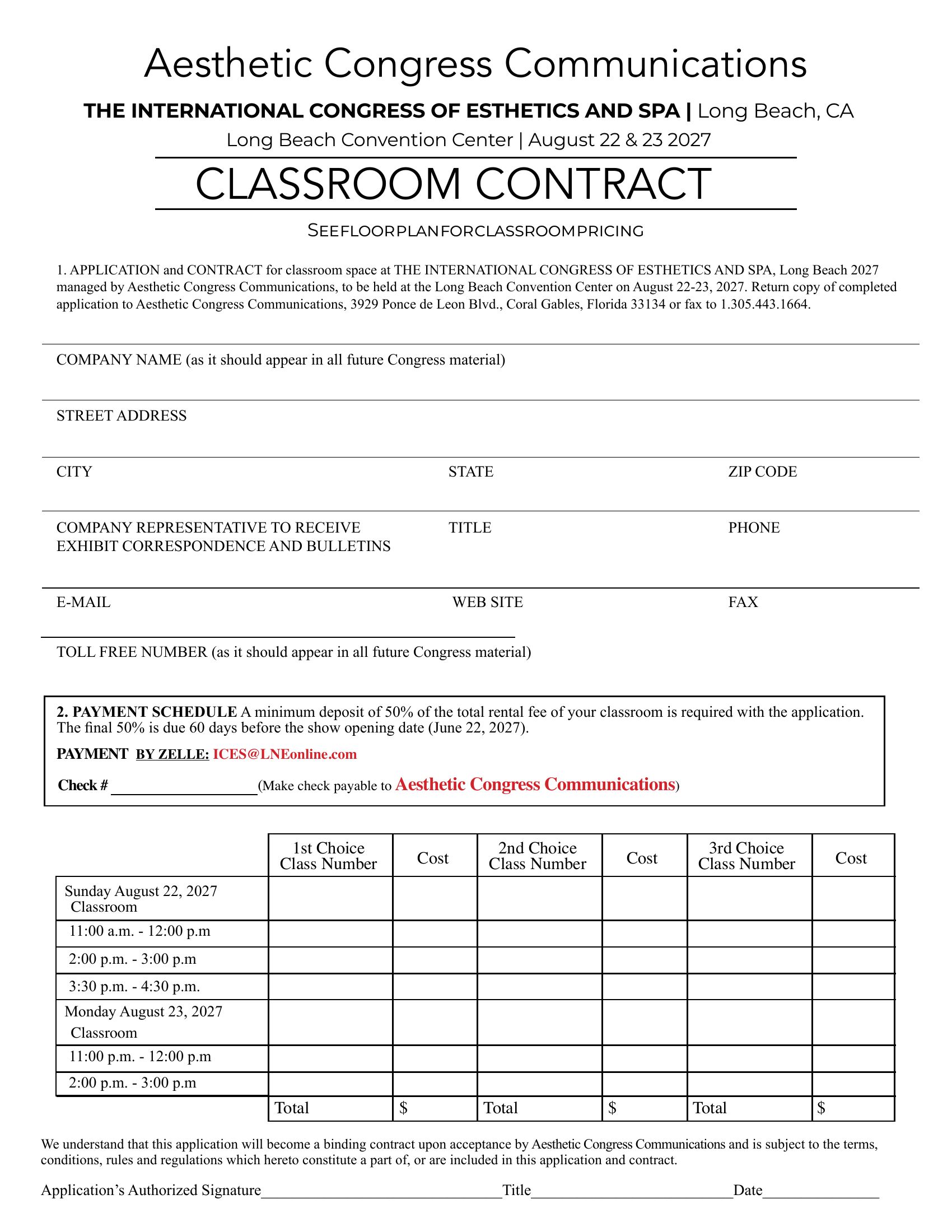 Classroom contract